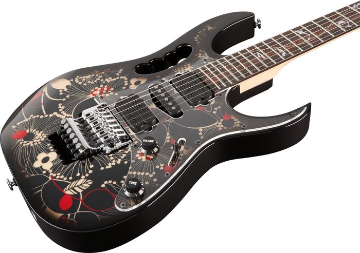 Ibanez Steve Vai Jem77 Fp2 Prestige Japon Signature - Floral Pattern 2 - Guitare Électrique Forme Str - Variation 1