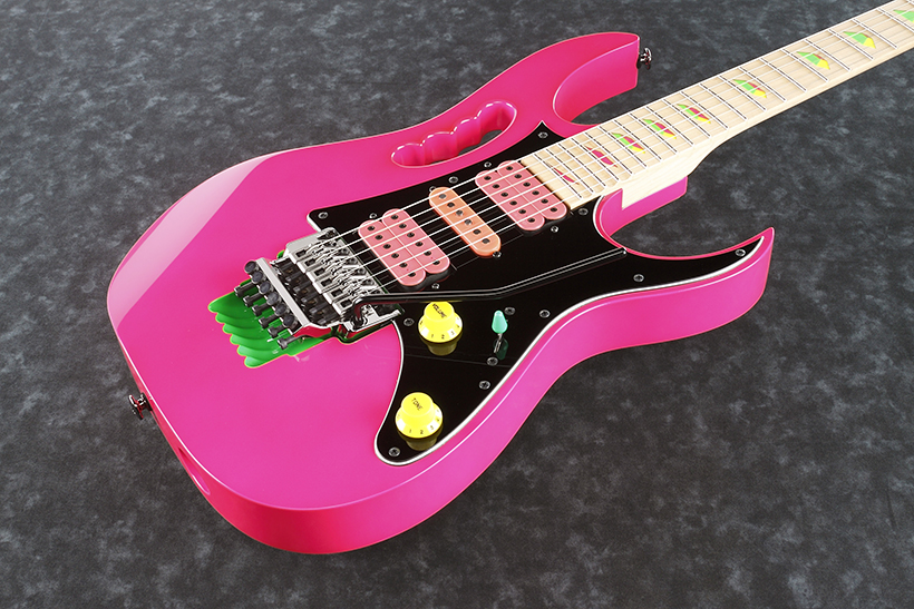 Ibanez Steve Vai Jem777 Sk Japan Hsh Dimarzio Fr - Shocking Pink - Guitare Électrique Forme Str - Variation 1