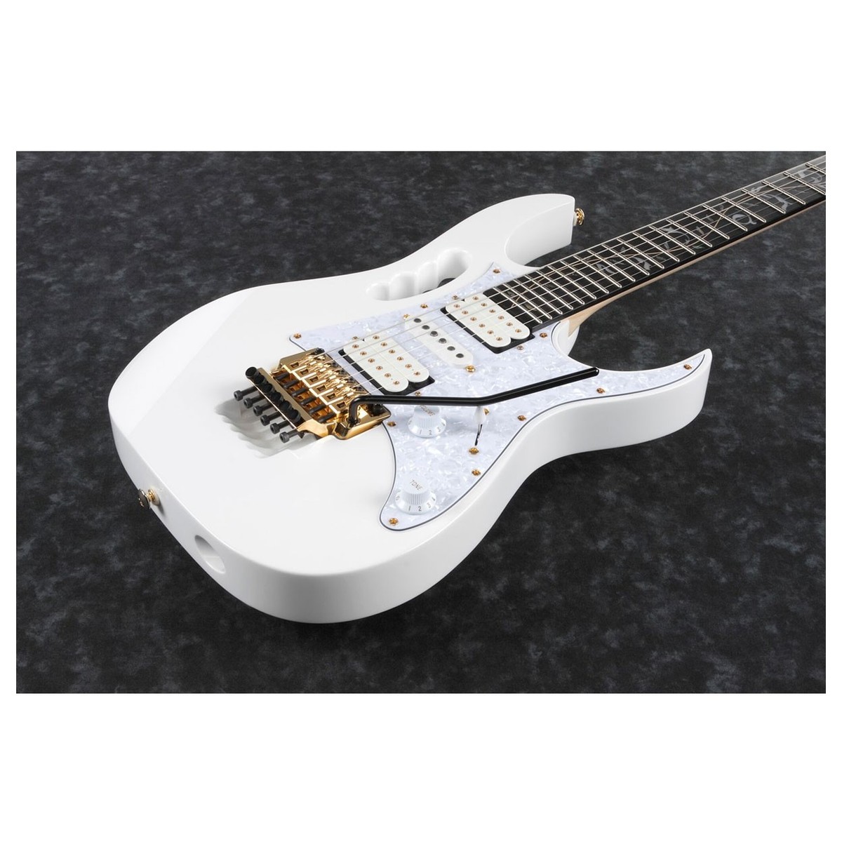 Ibanez Steve Vai Jem7vp Wh Premium Signature Hsh Fr Eb - White - Guitare Électrique Double Cut - Variation 3