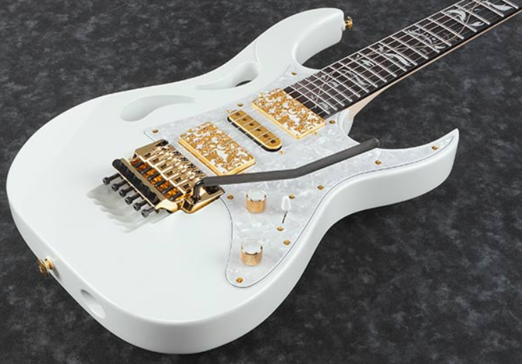 Ibanez Steve Vai Pia3761 Slw Signature Jap Hh Dimarzio Fr Rw - Stallion White - Guitare Électrique Forme Str - Variation 1