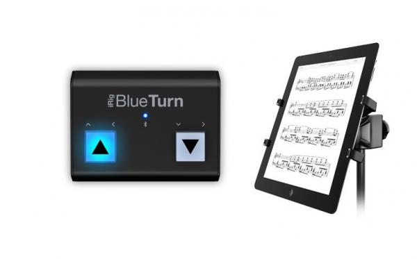 Pedalier midi Ik multimedia iRig BlueTurn + iKlip Xpand Bundle