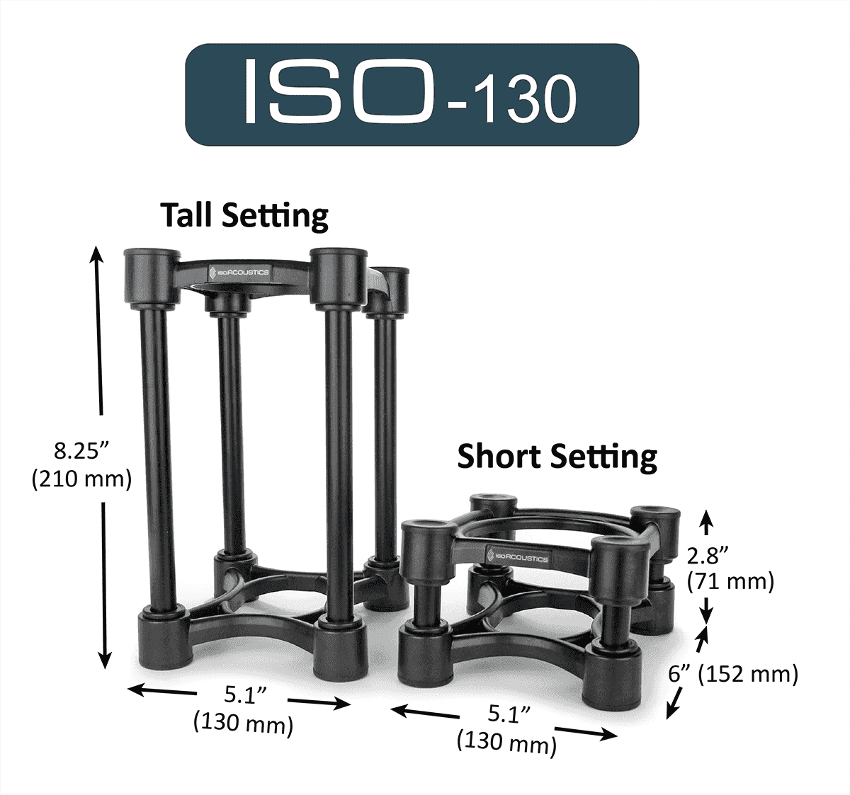 Isoacoustics Iso-130 (2 Supports) - Stand Et Support Studio - Variation 1