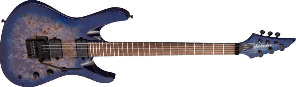 Guitare électrique solid body Jackson Chris Broderick Soloist FR - trans blue poplar