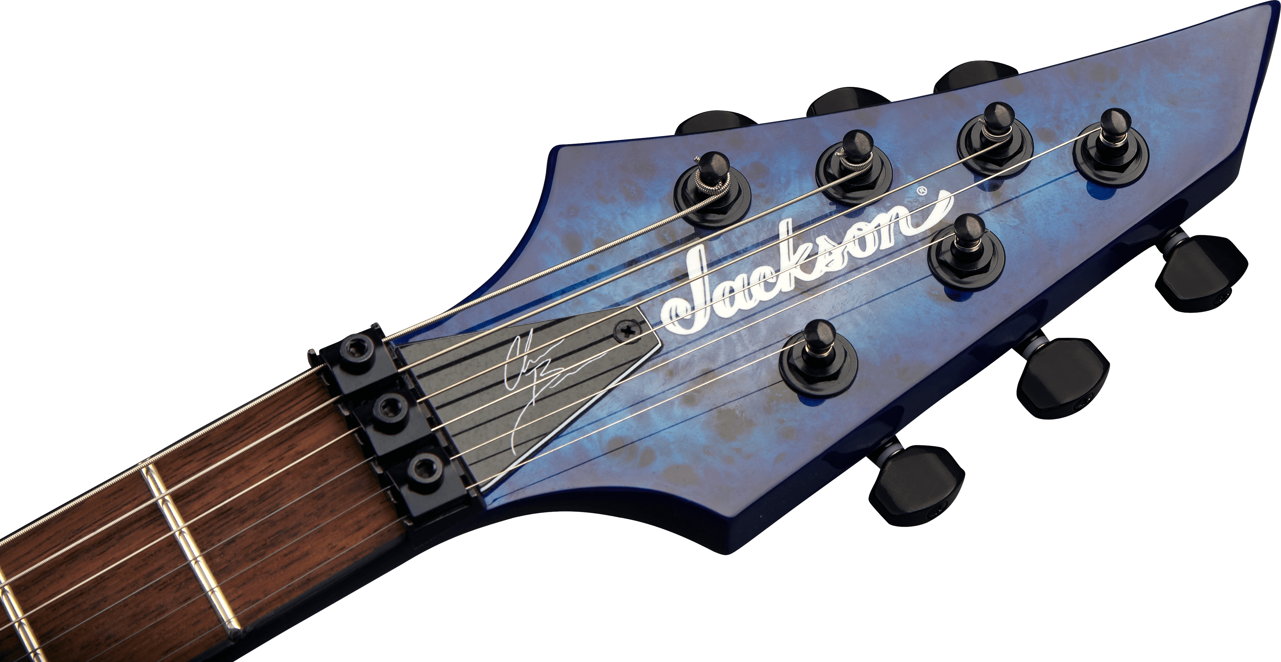 Jackson Chris Broderick Soloist 6 Pro 2h Dimarzio Fr Lau - Trans Blue Poplar - Guitare Électrique Forme Str - Variation 4