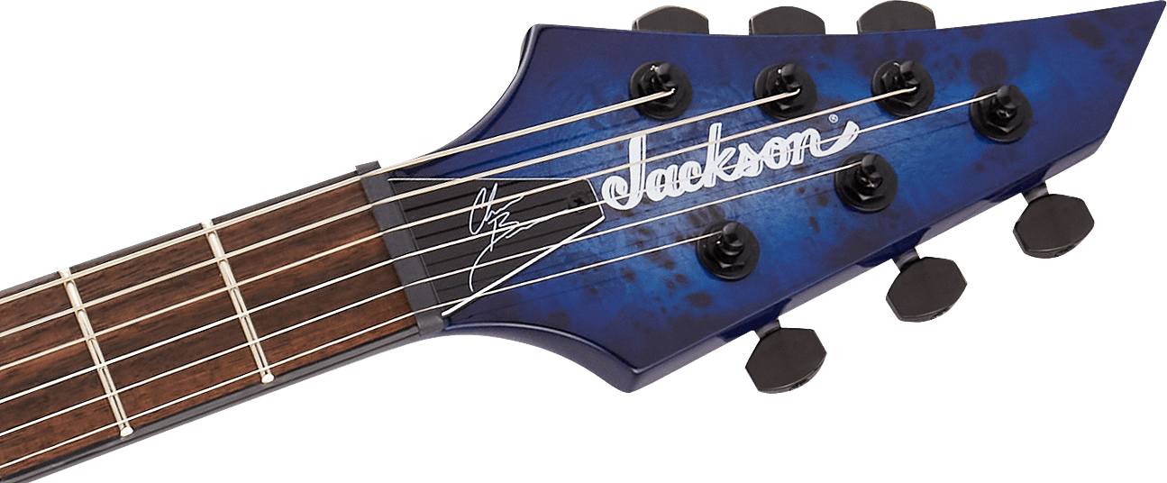 Jackson Chris Broderick Soloist 6 Pro 2h Dimarzio Ht Lau - Trans Blue Poplar - Guitare Électrique Forme Str - Variation 4