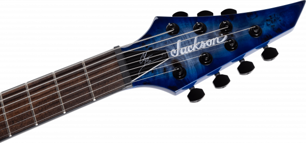 Guitare électrique solid body Jackson Chris Broderick Soloist 7 HT - trans blue poplar