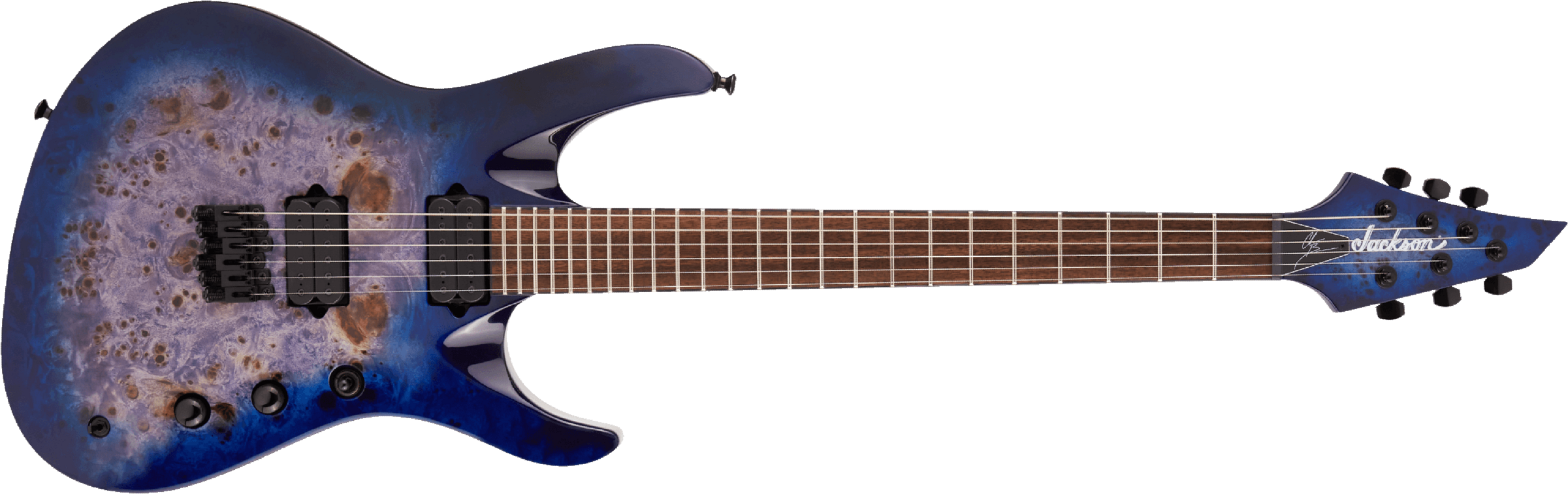 Jackson Chris Broderick Soloist 6 Pro 2h Dimarzio Ht Lau - Trans Blue Poplar - Guitare Électrique Forme Str - Main picture