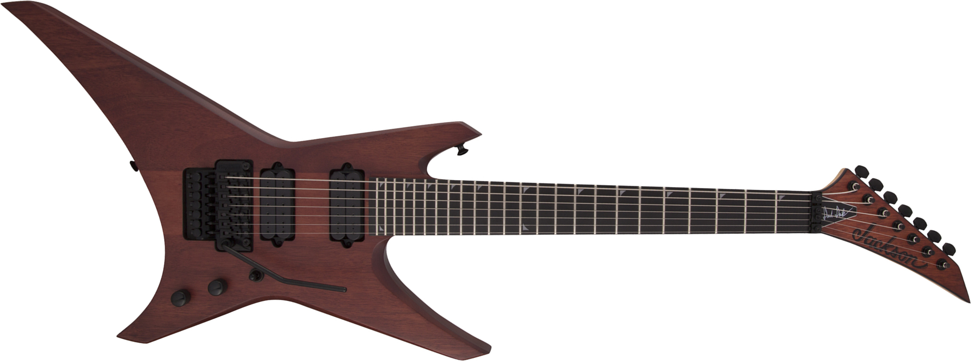 Jackson Dave Davidson Warrior Wr7 Mah Pro Signature 2h Dimarzio Fr Eb - Walnut Stain - Guitare Électrique 7 Cordes - Main picture