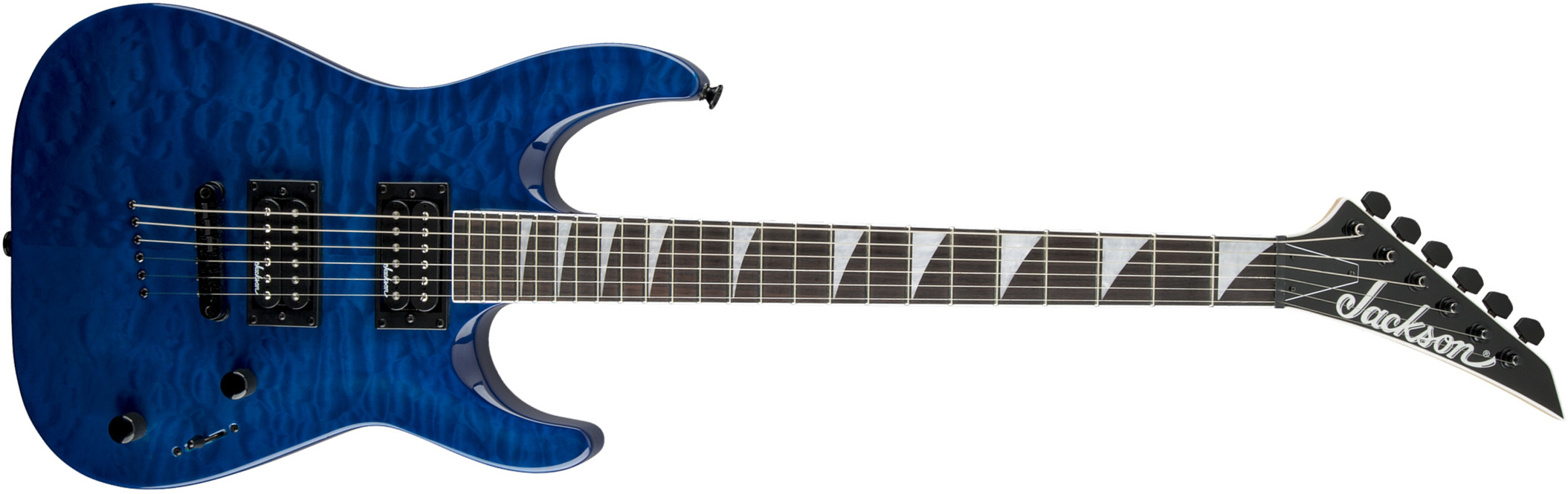 Jackson Dinky Arch Top Js32tq Dka  Hh Ht Ama - Transparent Blue - Guitare Électrique MÉtal - Main picture