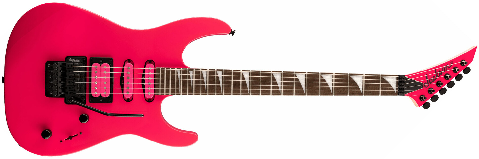 Jackson Dinky Dk3xr Hss Fr Lau - Neon Pink - Guitare Électrique Forme Str - Main picture