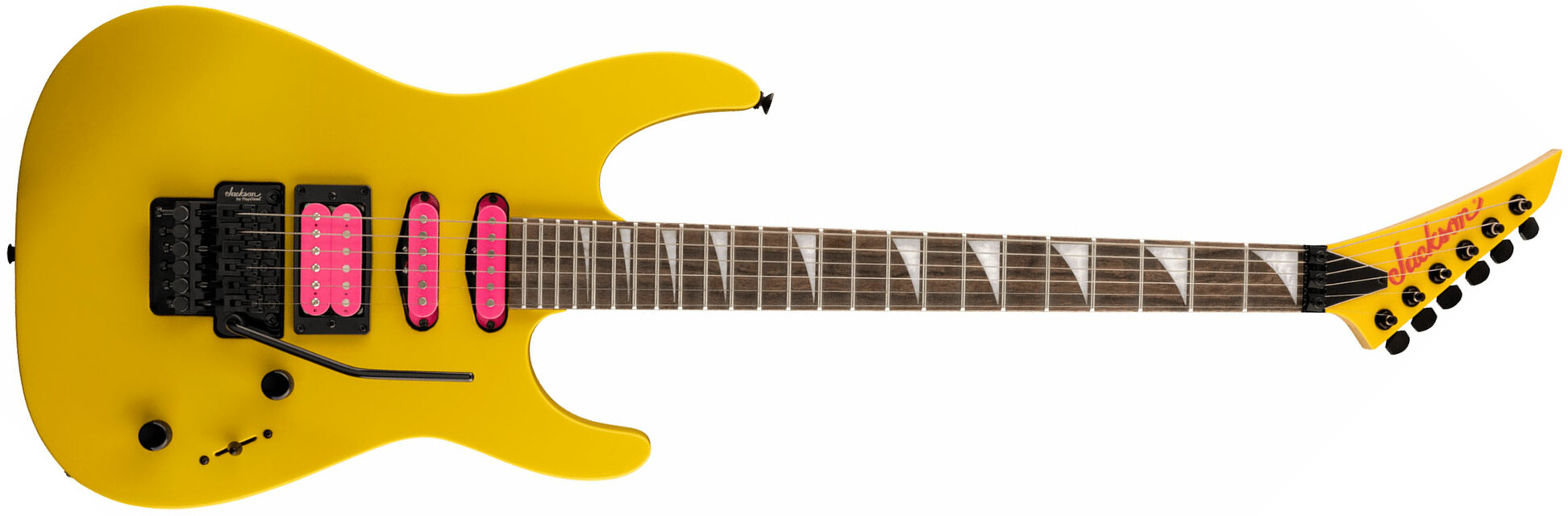 Jackson Dinky Dk3xr Hss Fr Lau - Caution Yellow - Guitare Électrique Forme Str - Main picture