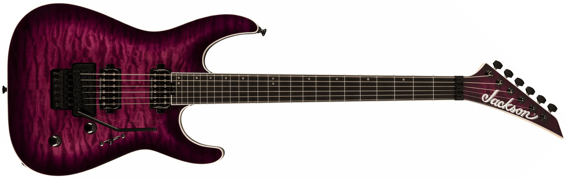 Jackson Dinky Dkaq Pro Plus 2h Seymour Duncan Fr Eb - Transparent Purple Burst - Guitare Électrique Forme Str - Main picture