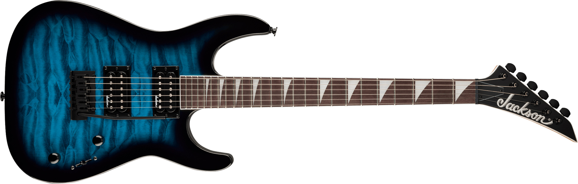 Jackson Dinky Js20 Dkq 2pt 2h Trem Ama - Transparent Blue Burst - Guitare Électrique Forme Str - Main picture