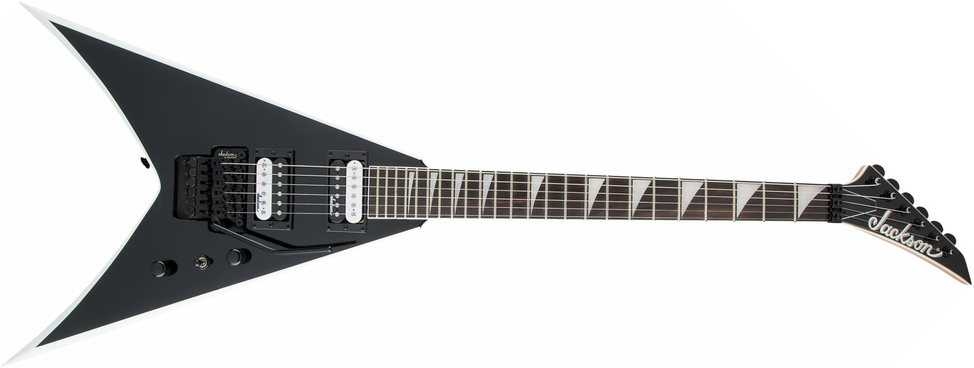 Jackson King V Js32 2h Fr Ama - Black White Bevels - Guitare Électrique MÉtal - Main picture