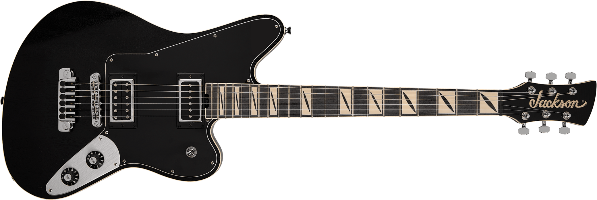 Jackson Lee Malia Lm87 Pro Signature 2h Ht Ama - Open-pore Black Semi-gloss - Guitare Électrique RÉtro Rock - Main picture
