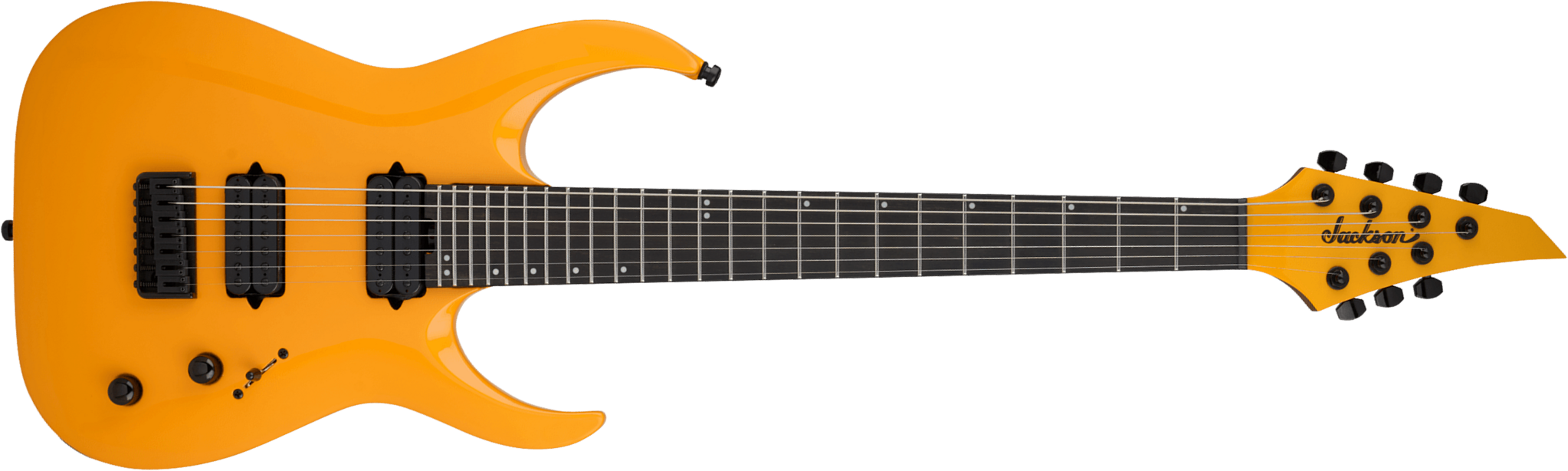 Jackson Misha Mansoor Juggernaut Ht7 Pro Signature 7c Baryton 2h Ht Eb - Signal Yellow - Guitare Électrique Baryton - Main picture