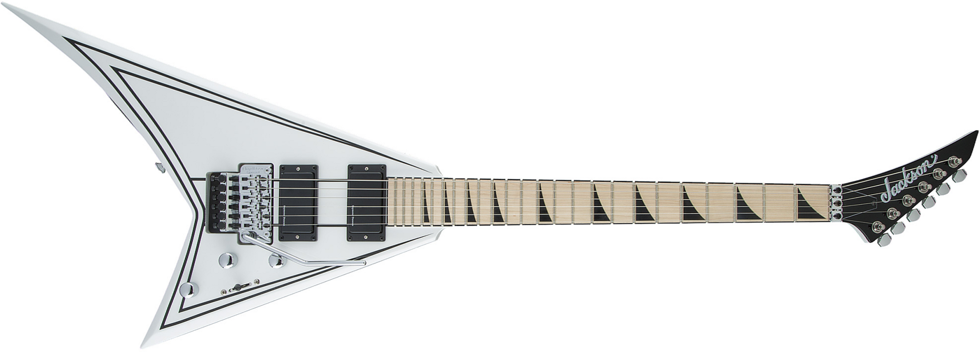 Jackson Rhoads Rrx24m 2h Seymour Duncan Fr Mn - White With Black Pinstripes - Guitare Électrique MÉtal - Main picture