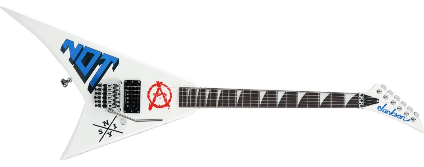 Jackson Rr-22 Legend Series Rhoads Scott Ian Signature Ltd Edition Fr 1h Eb - Pearl White - Guitare Électrique MÉtal - Main picture