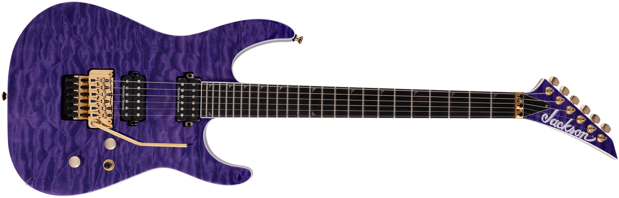 Jackson Soloist Sl2q Mah Pro 2h Seymour Duncan Fr Eb - Transparent Purple - Guitare Électrique Forme Str - Main picture