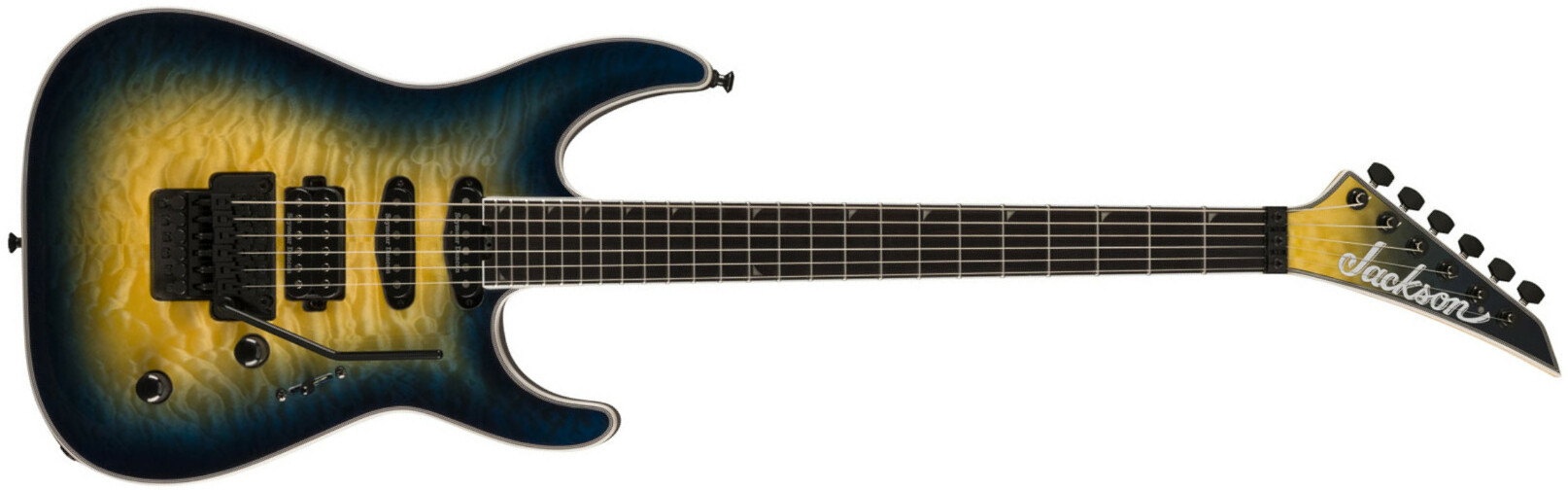 Jackson Soloist Sla3q Pro Plus Hss Seymour Duncan Fr Eb - Amber Blue Burst - Guitare Électrique Forme Str - Main picture