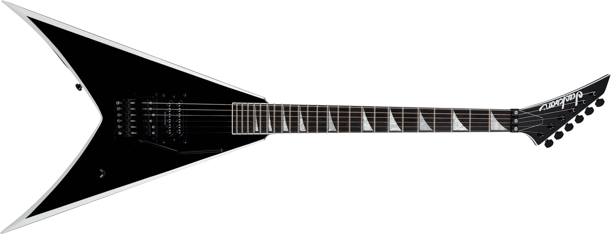 Jackson Wes Borland King V Kv Pro Signature Pro 1h Seymour Duncan Fr Eb - Black W/ White Bevels - Guitare Électrique Signature - Main picture