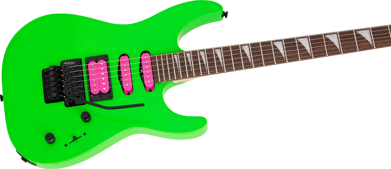 Jackson Dinky Dk3xr Hss Fr Lau - Neon Green - Guitare Électrique Forme Str - Variation 2
