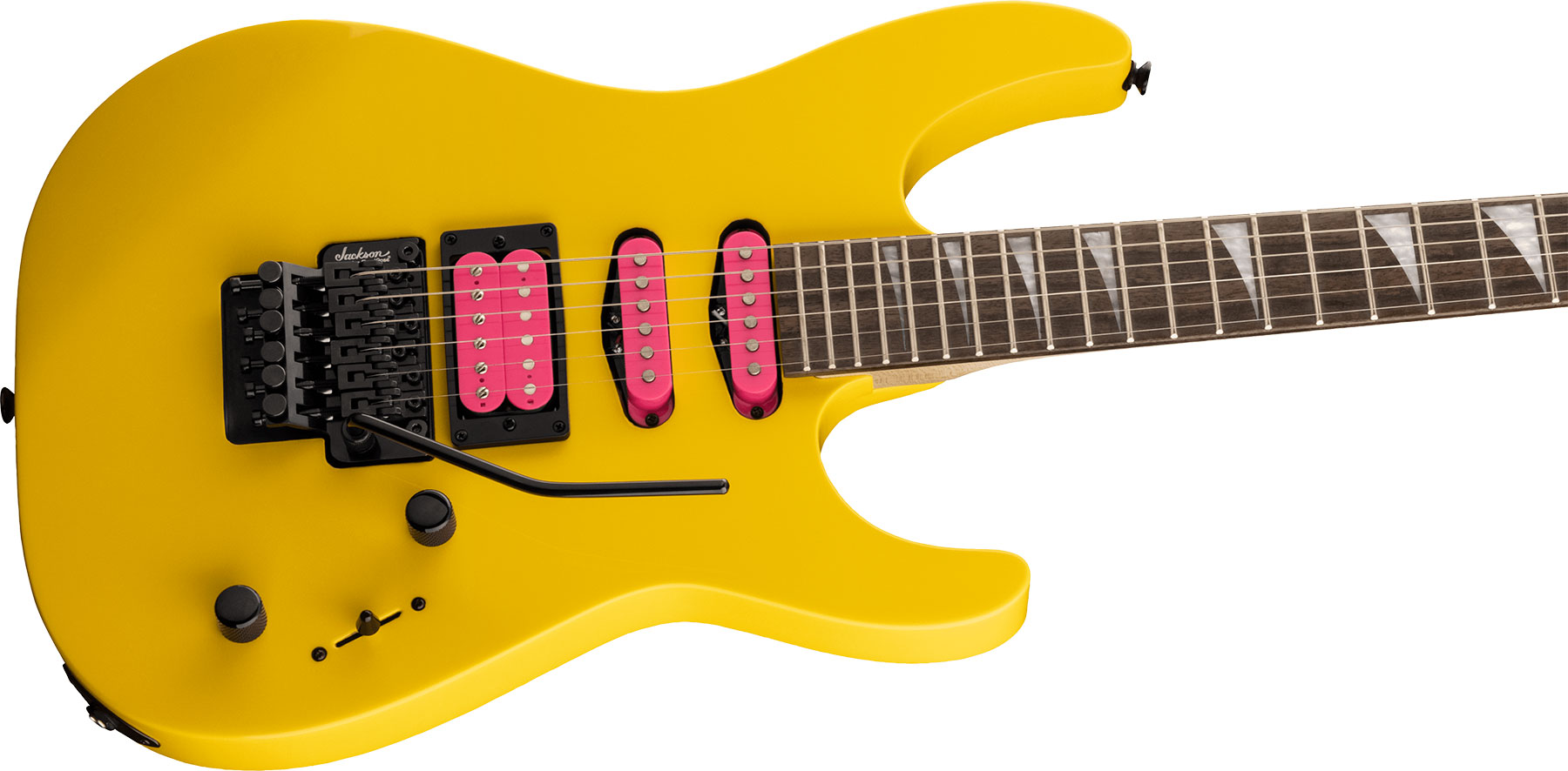 Jackson Dinky Dk3xr Hss Fr Lau - Caution Yellow - Guitare Électrique Forme Str - Variation 2
