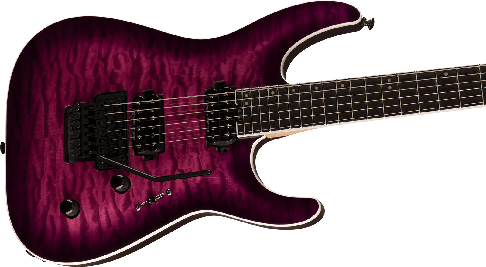 Jackson Dinky Dkaq Pro Plus 2h Seymour Duncan Fr Eb - Transparent Purple Burst - Guitare Électrique Forme Str - Variation 2