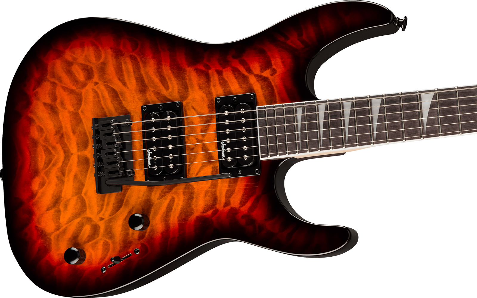 Jackson Dinky Js20 Dkq 2pt 2h Trem Ama - Transparent Tobacco Burst - Guitare Électrique Forme Str - Variation 2