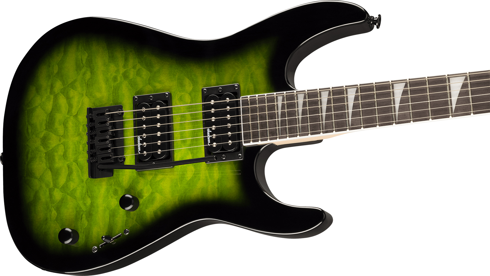 Jackson Dinky Js20 Dkq 2pt 2h Trem Ama - Transparent Green Burst - Guitare Électrique Forme Str - Variation 2