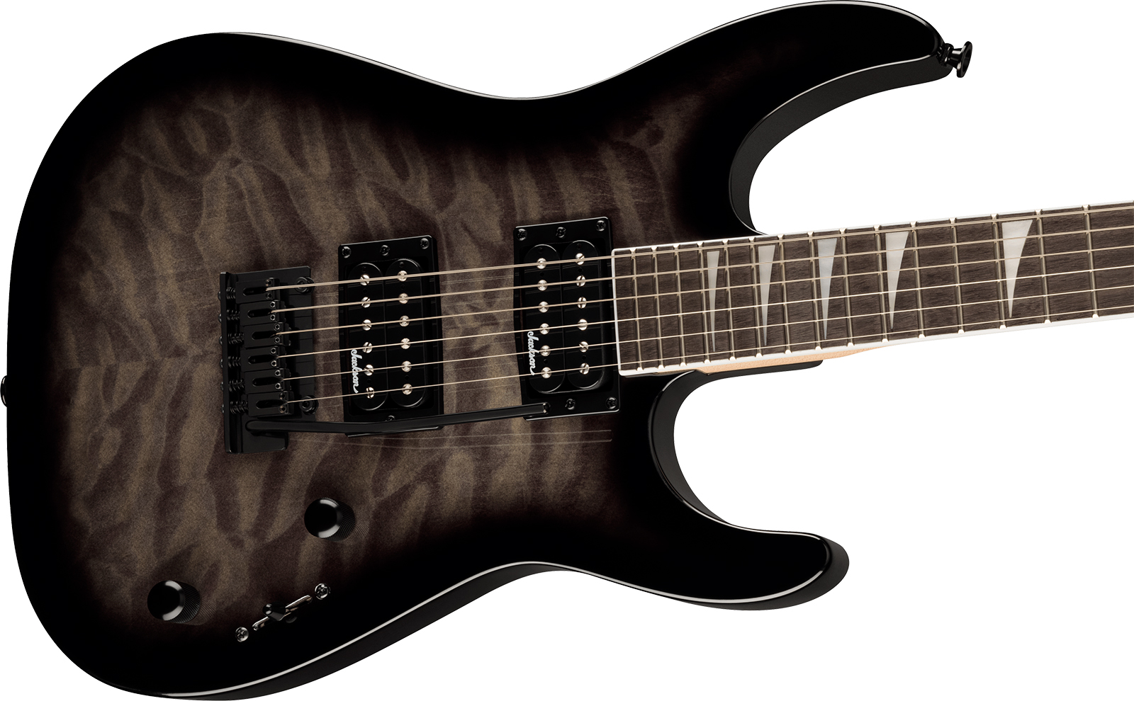 Jackson Dinky Js20 Dkq 2pt 2h Trem Ama - Transparent Black Burst - Guitare Électrique Forme Str - Variation 7