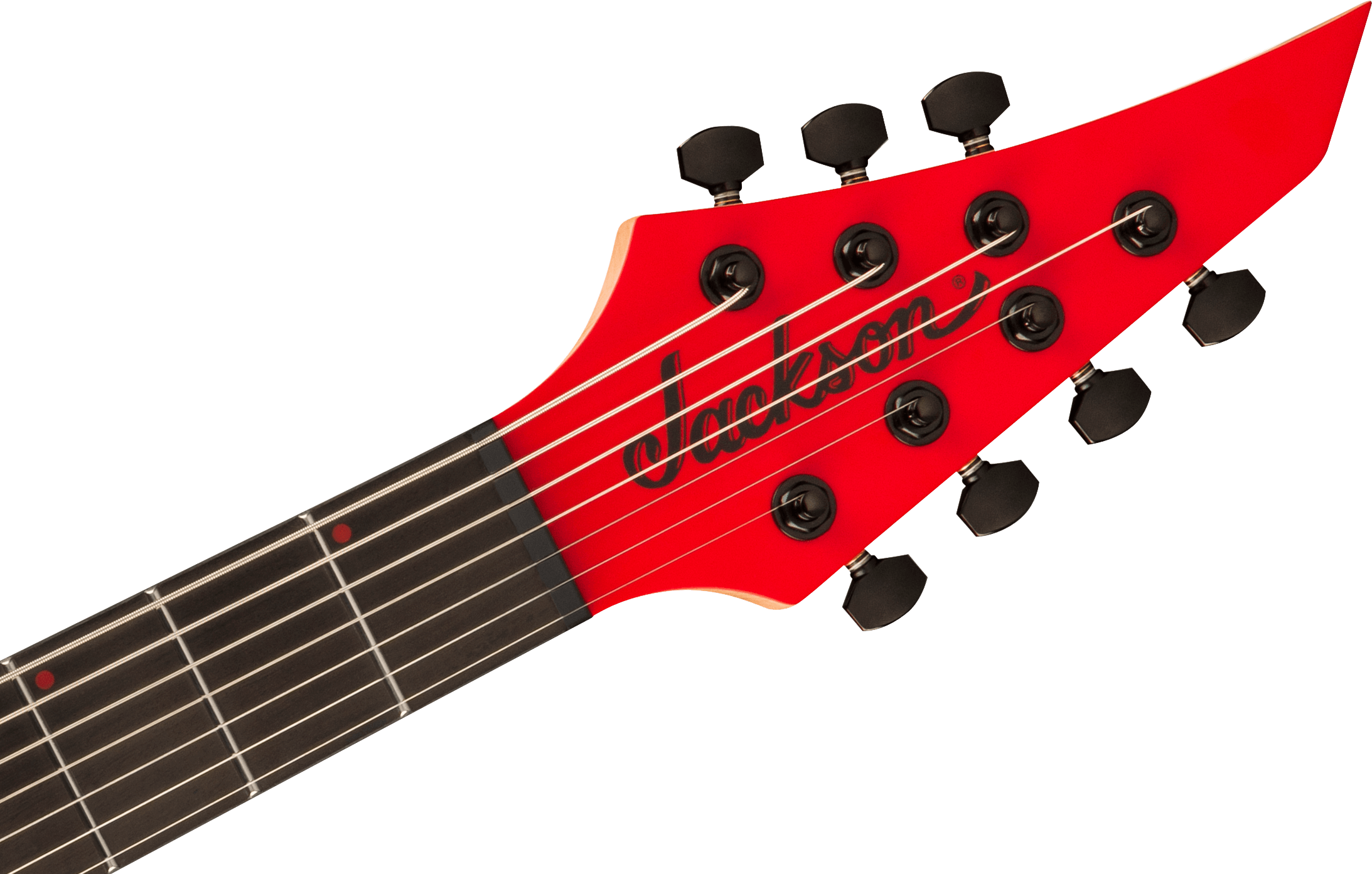Jackson Dinky Mdk Ht7 Pro Plus 2h Bare Knuckle Eb - Satin Red W/black Bevels - Guitare Électrique 7 Cordes - Variation 4