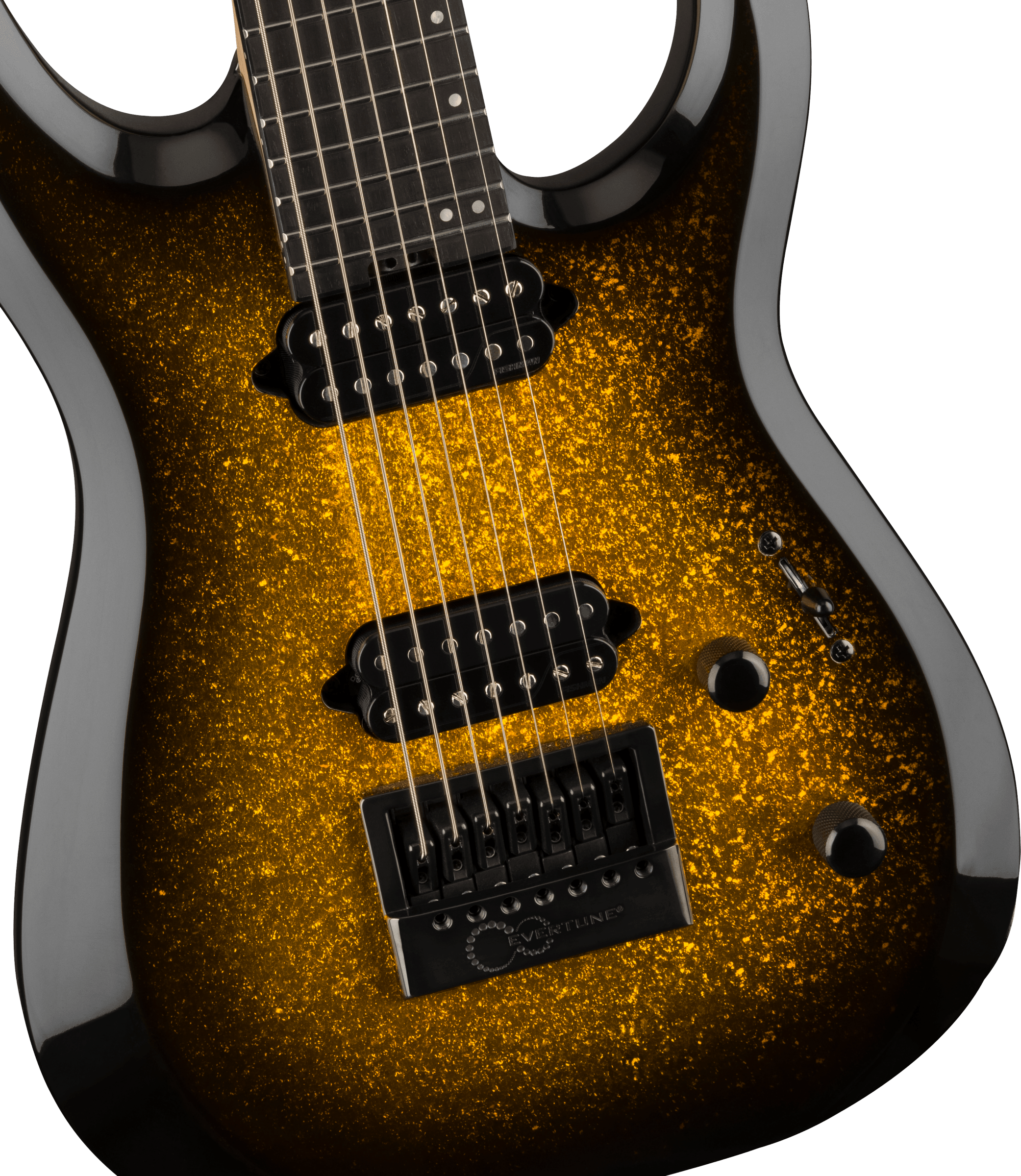 Jackson Dinky Dk Modern Evtn7 Pro Plus Evertune 2h Fishman Eb - Gold Sparkle - Guitare Électrique 7 Cordes - Variation 2