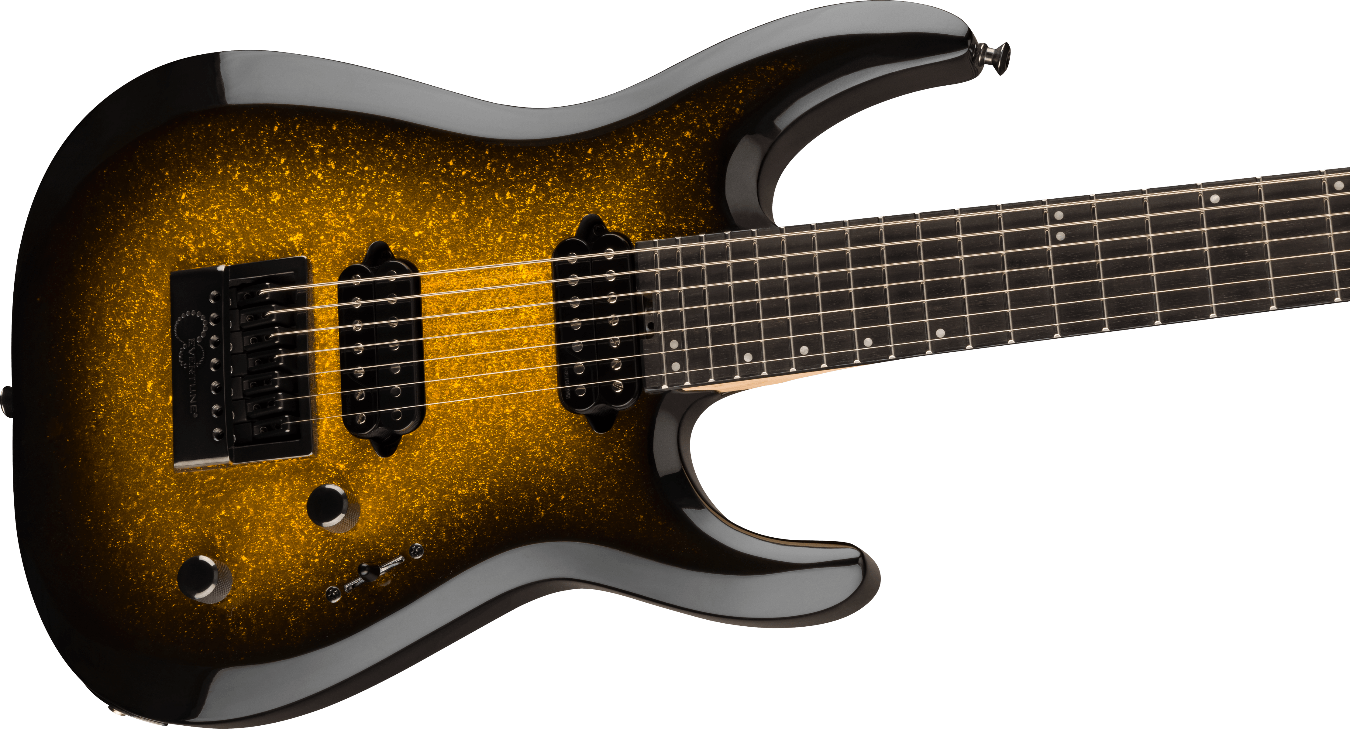 Jackson Dinky Dk Modern Evtn7 Pro Plus Evertune 2h Fishman Eb - Gold Sparkle - Guitare Électrique 7 Cordes - Variation 3