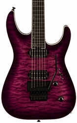 Guitare électrique forme str Jackson Pro Plus Dinky DKAQ - Transparent purple burst