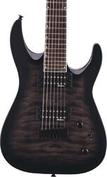 Guitare électrique 7 cordes Jackson Dinky Arch Top JS22Q-7 DKA HT - Transparent black burst