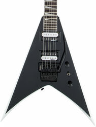 Guitare électrique métal Jackson King V JS32 - Black white bevels