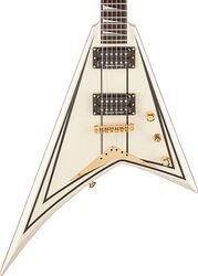 Guitare électrique métal Jackson Pro Rhoads RRT-3 - Ivory with black pinstripes