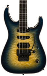 Guitare électrique forme str Jackson Pro Plus Soloist SLA3Q - Amber blue burst