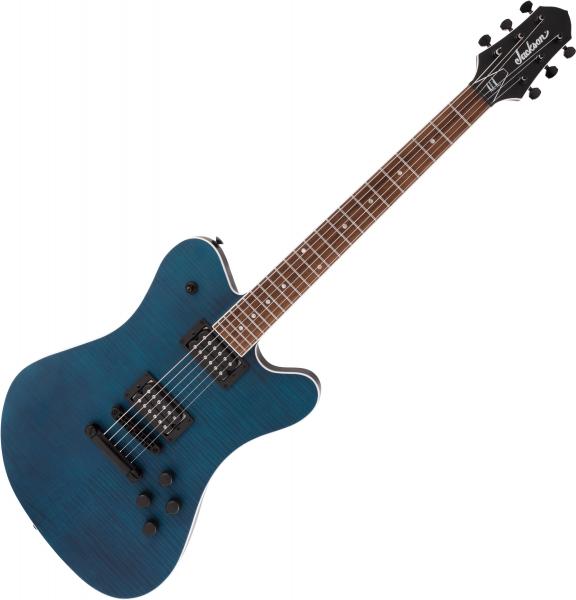 Guitare électrique solid body Jackson Mark Morton Dominion DX2FM - Satin transparent blue