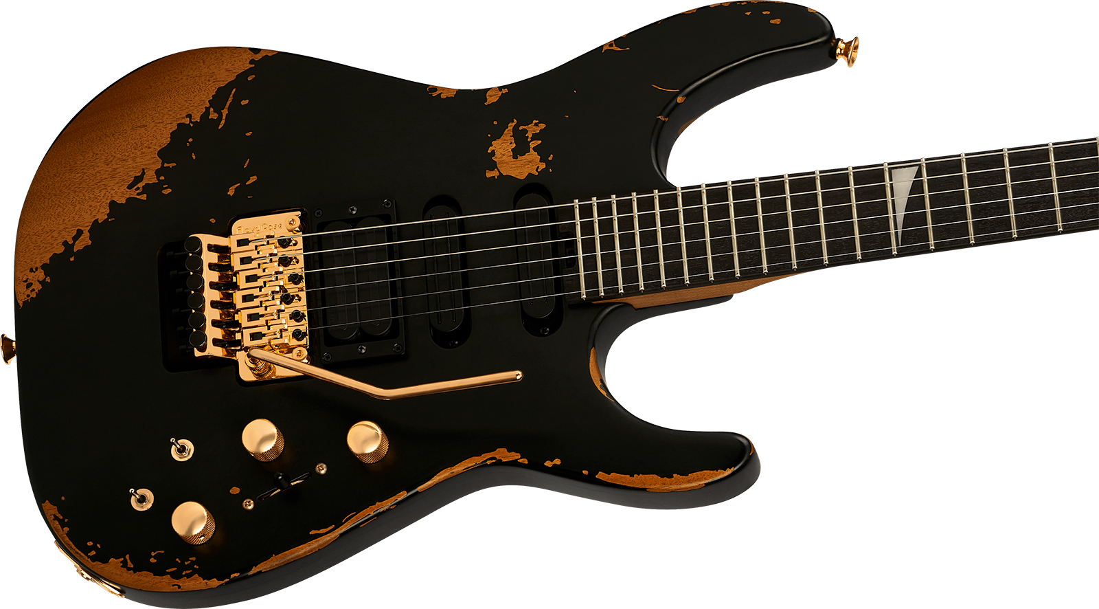Jackson Phil Collen Pc1e Pro Mex Signature Hsh Fr Eb - Worn Black - Guitare Électrique Signature - Variation 2
