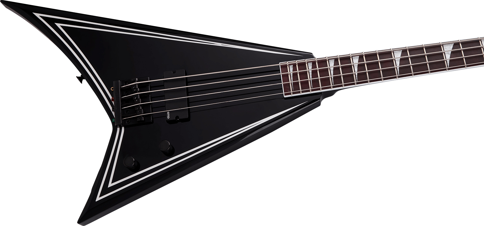 Jackson Rhoads Rrb Iv X-series Bass Active Emg Ama - Black With White Pinstripe - Basse Électrique Solid Body - Variation 2