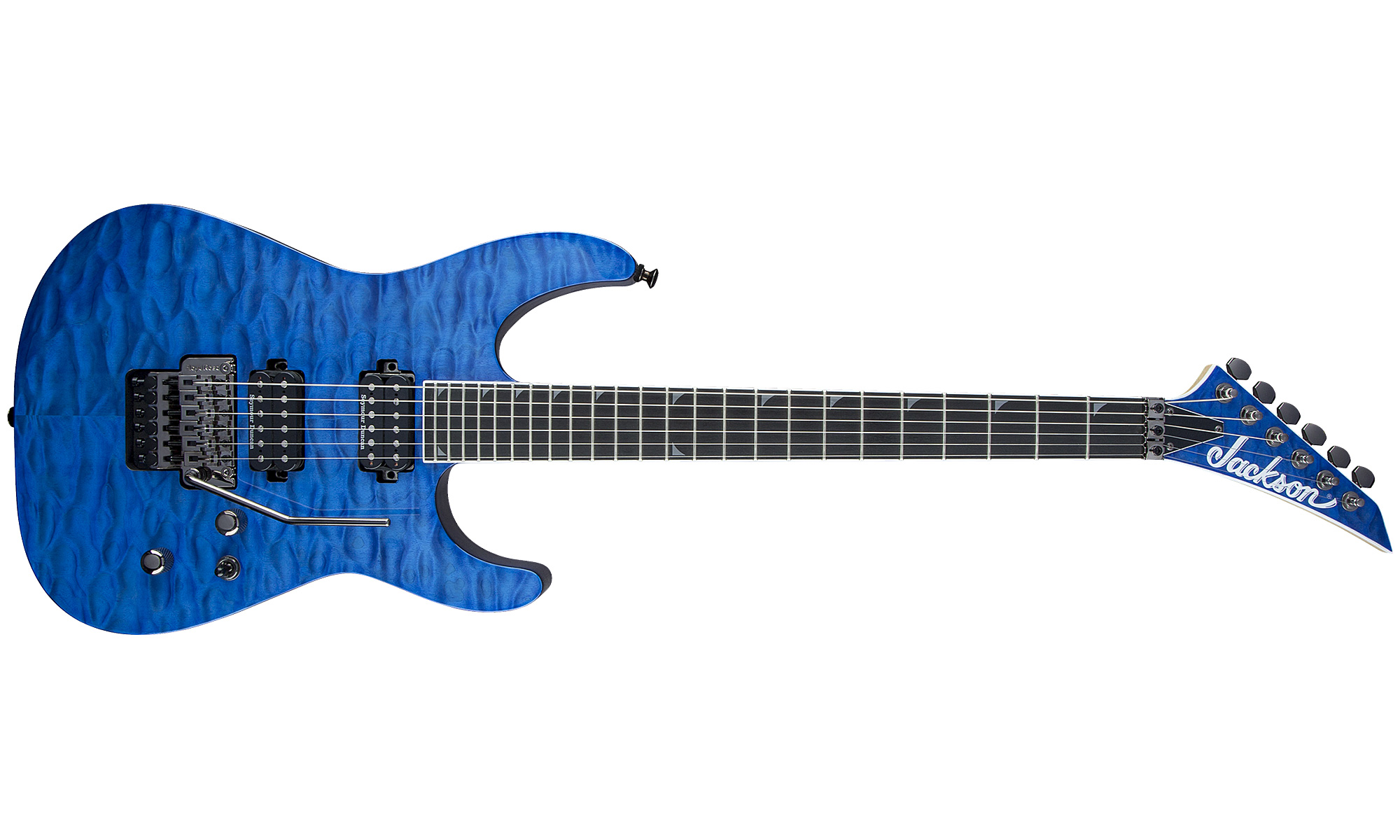 Jackson Soloist Pro Sl2q Mah Hh Seymour Duncan Fr Eb - Transparent Blue - Guitare Électrique Forme Str - Variation 1