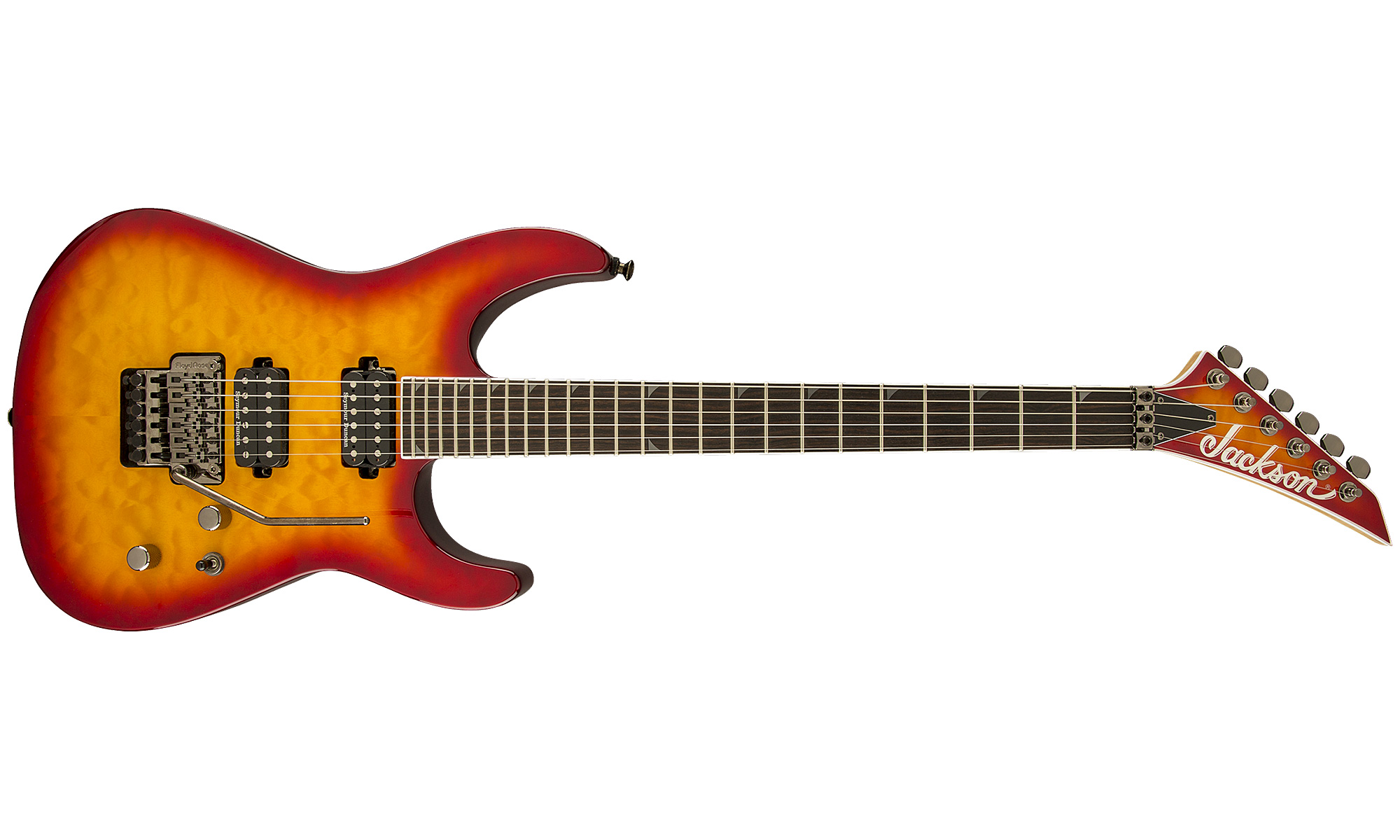 Jackson Soloist Sl2q Mah Pro Hh Seymour Duncan Fr Eb - Burnt Cherry Sunburst - Guitare Électrique Forme Str - Variation 1