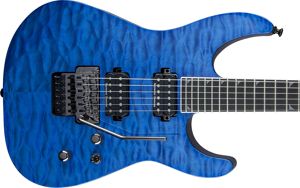 Jackson Soloist Pro Sl2q Mah Hh Seymour Duncan Fr Eb - Transparent Blue - Guitare Électrique Forme Str - Variation 2