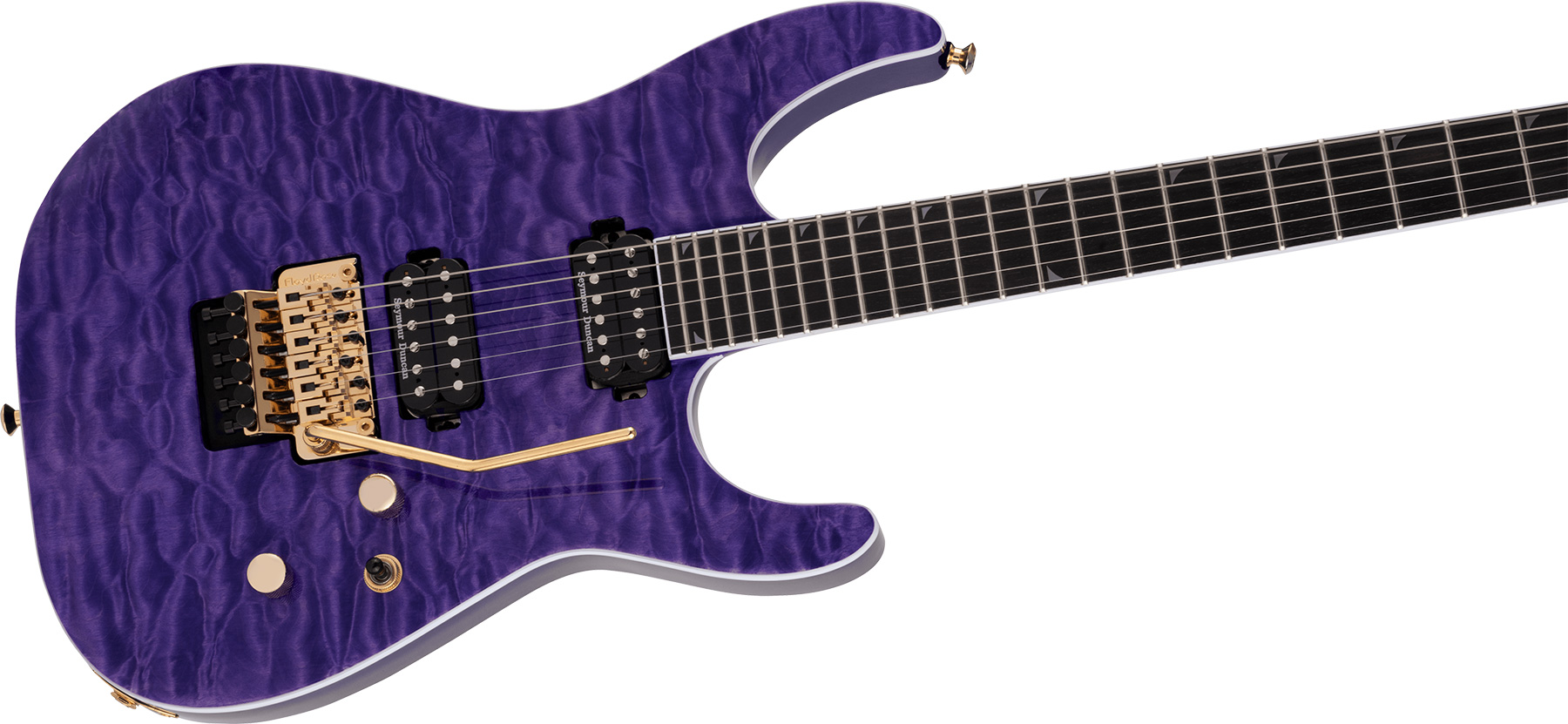 Jackson Soloist Sl2q Mah Pro 2h Seymour Duncan Fr Eb - Transparent Purple - Guitare Électrique Forme Str - Variation 2