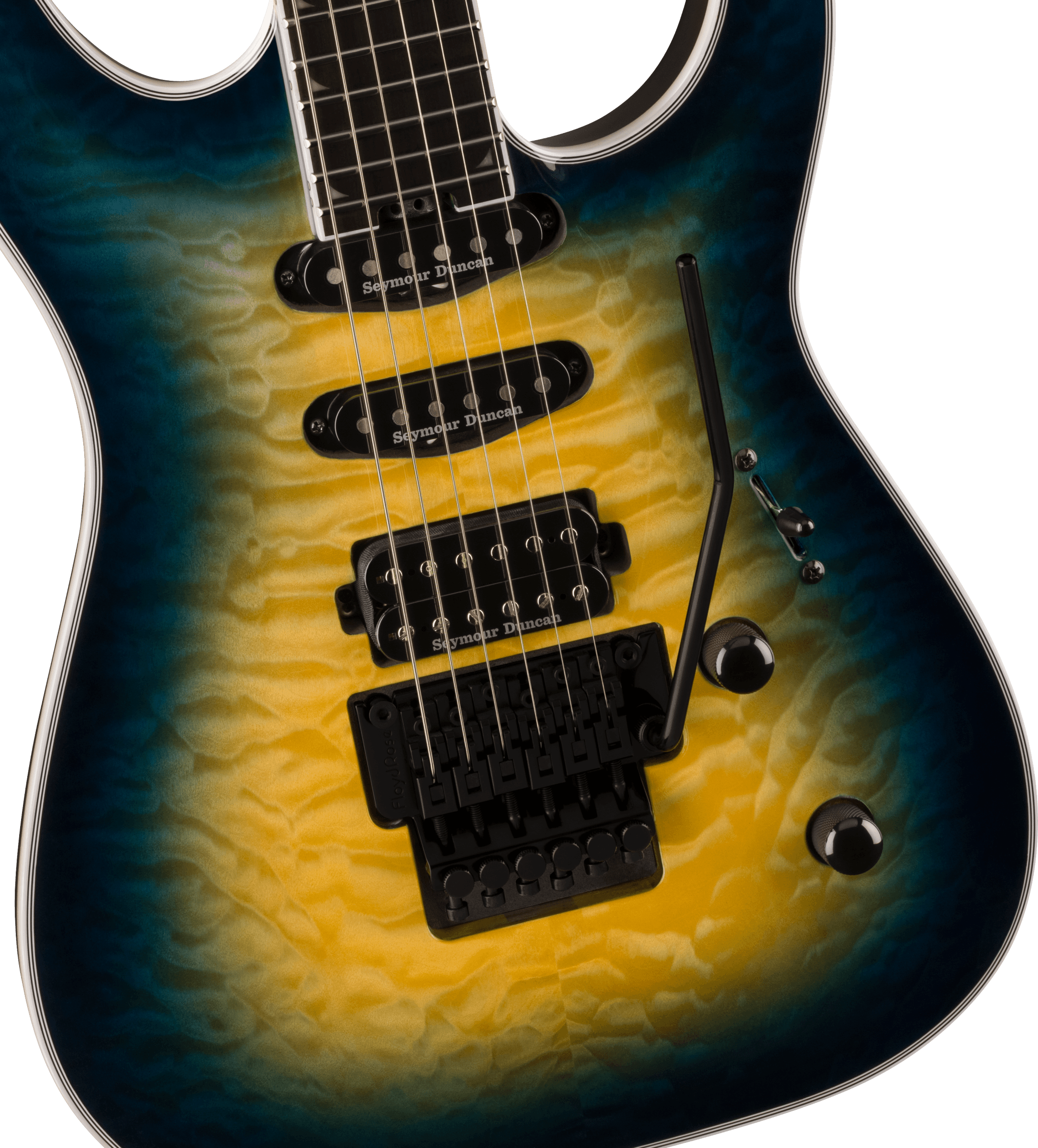 Jackson Soloist Sla3q Pro Plus Hss Seymour Duncan Fr Eb - Amber Blue Burst - Guitare Électrique Forme Str - Variation 2