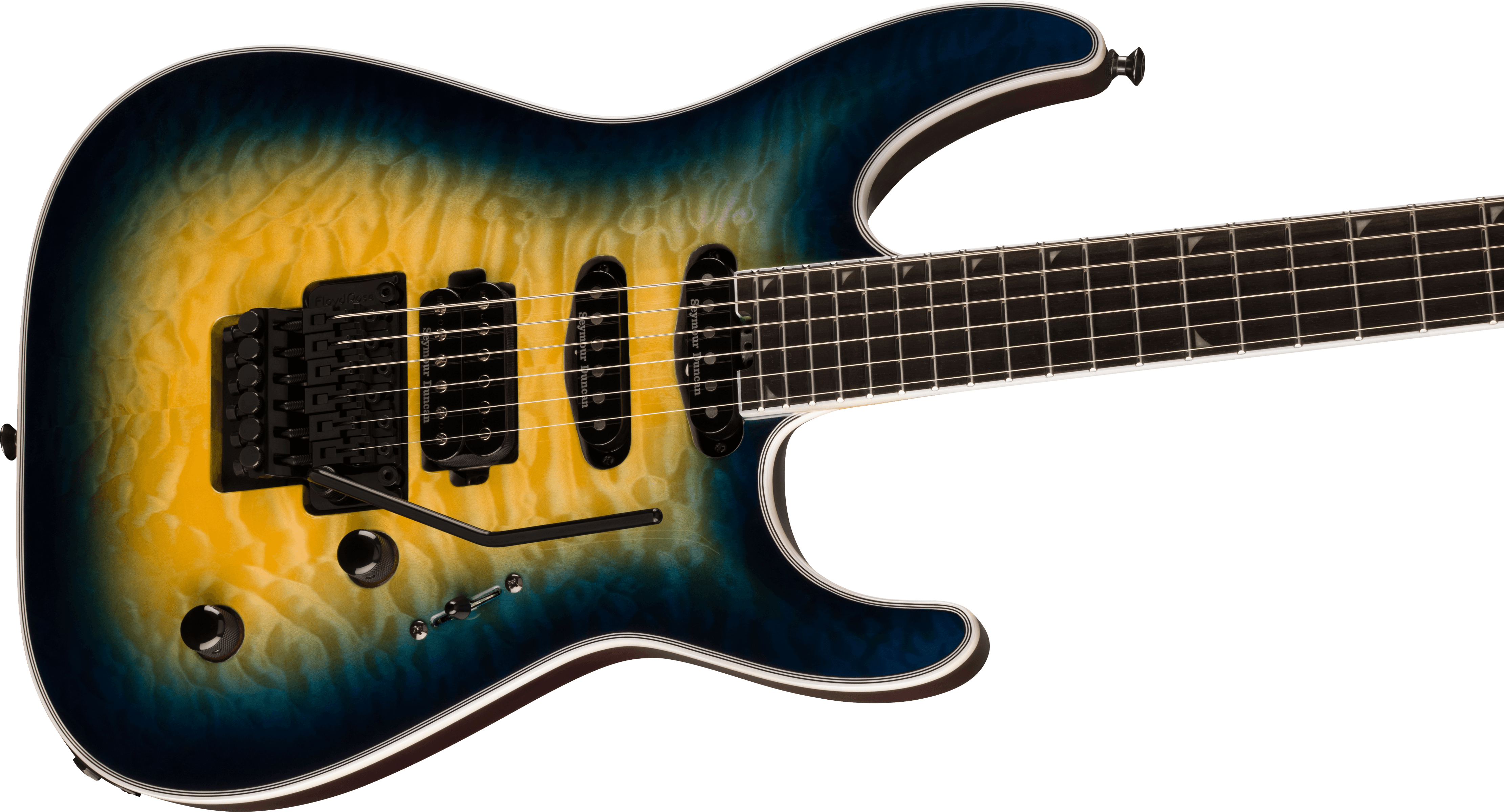 Jackson Soloist Sla3q Pro Plus Hss Seymour Duncan Fr Eb - Amber Blue Burst - Guitare Électrique Forme Str - Variation 3