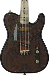 Guitare électrique forme tel James trussart Steeltopcaster #26036 - Rust & Black Paisley Engraved