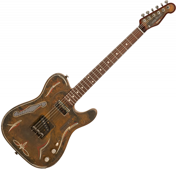 Guitare électrique solid body James trussart Deluxe SteelCaster #20028 - Rust o matic pinstripe